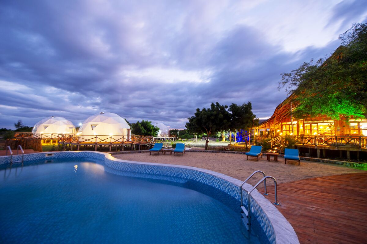 The camp in use — The main house, the boat bar, the restaurant and the pool — the parts of Cterra you live in.