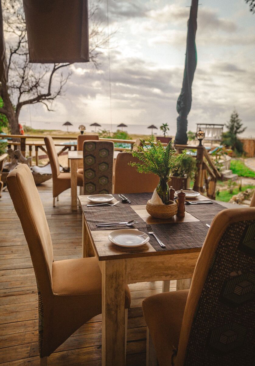 The table and the camp — Where you eat, where you sit and what the camp looks like when it is being used.