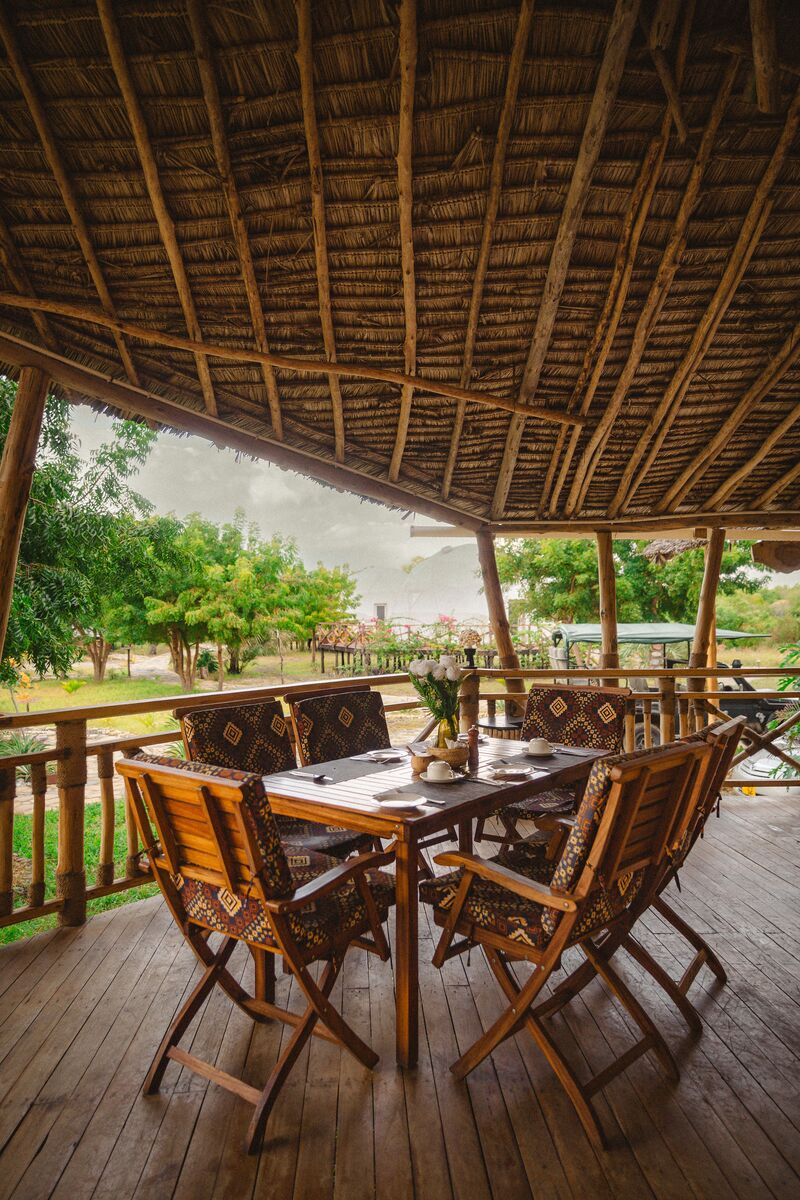 The table and the camp — Where you eat, where you sit and what the camp looks like when it is being used.