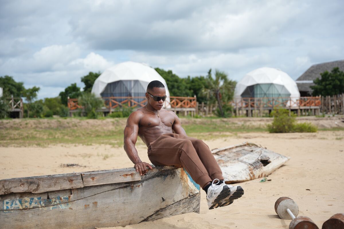 Training on an old dhow hull on the beach